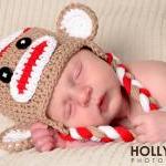 Crochet Red Sock Monkey Hat..