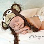 Crochet Monkey Hat Newborn ..