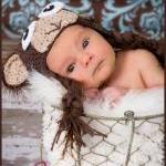Crochet Monkey Hat Newborn ..